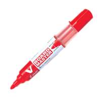 Pilot V Board Master Whiteboard Marker, Medium Bullet Tip, Refillable, Clear Ink Window, Smooth Flow, Ideal for Craft & Writing Use, Red - Pack of 12