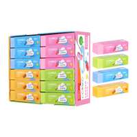 Deli 4B Eraser, 60 × 15 × 15 Mm, Low Residue, Fresh Colors, Perfect For School & Home Use, Assorted - Pack Of 36