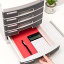 Deli Drawer Cabinet With Lock, Desktop Storage, Document Organiser, High Quality Hips Material - Pale Grey 1