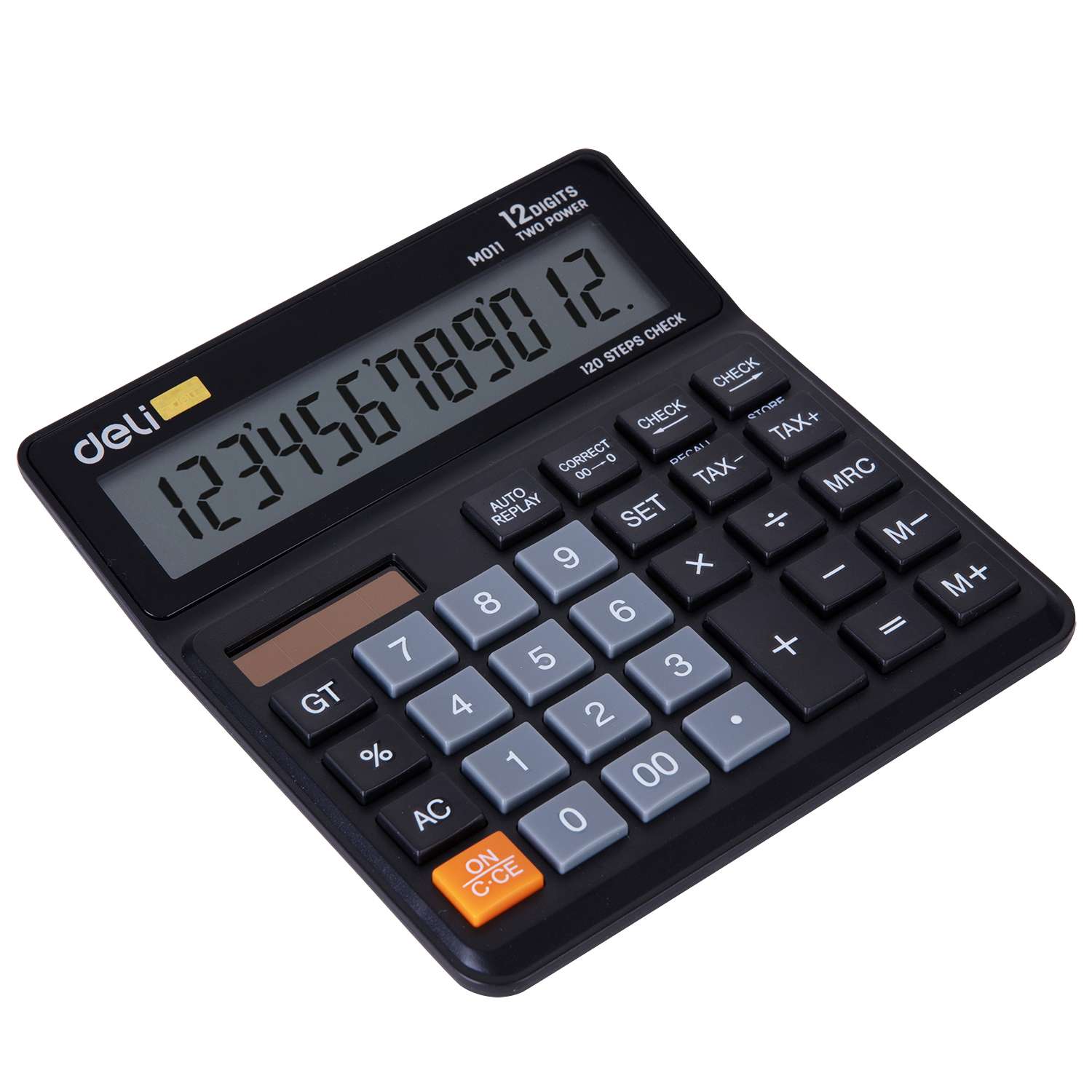 12 Digits Deli 12 Digit Desktop Calculator, 120-Step Check | Black