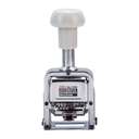 Deli 6-Digit Numbering Stamp Machine, Metal Frame, Adjustable Wheels, Auto Self-Inking, Perfect For Office Use - White & Silver 0