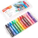 Deli Oil Pastels Color Set, Pvc Box, Smooth Blending, Non-Toxic, Perfect For School Crafts & Home Use - Pack Of 12 Color Sticks 4