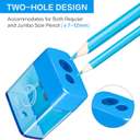 Deli Double-Hole Pencil Sharpener, Standard & Jumbo, Dual Diameter, Perfect For School 2
