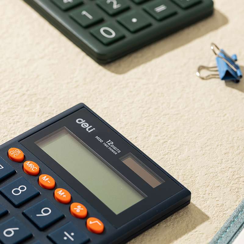Deli 12 Digit Pocket Calculator, Large Display | Dark Grey