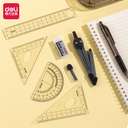 Deli Drafting Set, 8 Pieces, Math, Geometry, And Design Tasks, Grey – Pack of 8 4