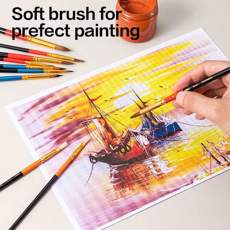 Deli Brush Set, 10 Pieces, School, Hobby, And Studio Use – Pack of 10 2