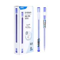 Deli Gel Ink Roller Pen, 0.5mm, Smooth Ink, Reliable Build, Blue – Pack of 12
