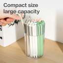Deli Pen Holder, Plastic, Round, Transparent 1