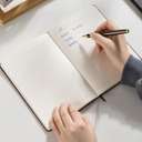 Deli Leather Cover Notebook, A5, 96 Sheets, 70GSM 1