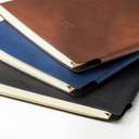 Deli Leather Cover Notebook, A5, 96 Sheets, 80GSM, Blue 2