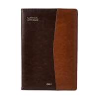 Deli Leather Cover Notebook, A5, 96 Sheets, 80GSM, Grey