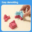 Deli Sand, 500g with 6 Molds, Fun And Creative Play, Pink 3
