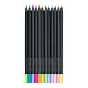 Faber-Castell Black Edition Color Pencils, Supersoft Core, Neon & Pastel Mix, Extra Smooth & Highlights on Dark Paper, Ideal for Drawing & Crafting, Assorted – Wallet of 12 1