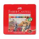 Faber-Castell Classic Color Pencils With Gold Shade, Flat Metal Tin, Break Resistant, Smooth Grip, Smooth Rich Color, Enhance Creativity, Ideal for Kids Craft & Drawing, Assorted - Tin Box of 24 0
