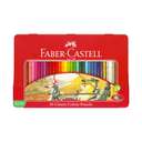 Faber-Castell Classic Color Pencils With Gold & Silver Shades, Flat Metal Tin, Break Resistant, Smooth Grip, Smooth Rich Color, Enhance Creativity, Ideal for Kids Craft & Drawing, Assorted - Tin Box of 36 0