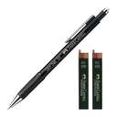 Faber-Castell Grip 1345 Mechanical Pencil, 0.5 mm, Rubber Grip, Spring-Loaded Lead, Integrated Eraser, Ideal for Technical Drawing & Writing, Black – Box of 12 1