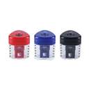 Faber-Castell Single-Hole Grip Sharpener 1834 with Waste Container, Tri-Grip, Clean & Smooth Sharpening, Ideal for School & Home Use, Assorted – Box of 24 0