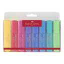 Faber-Castell Textliner 48, Pastel Shades, Chisel Tip, Refillable, Water Based Ink, Great Marking, Ideal for School & Office Use, Assorted – Set of 8 0