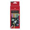 Faber-Castell Metallic Color Pencils, Hex Barrel, Shimmer Finish, Soft Grip, Smooth Blend, Ideal for Craft & Drawing, Assorted – Box of 10 0