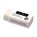 Faber-Castell PVC-Free Eraser, Medium, Soft, Extra-Clean Erasing, Less Crumbs, Ideal for School & Home Use, White – Blister Pack of 3 1