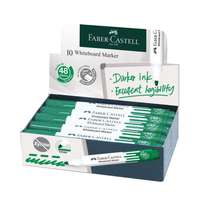 Faber-Castell Whiteboard Marker W20, Refillable & Erasable, Bullet Tip, 2.2–2.8 mm, Low-Odour, Smooth Flow, Ideal for School & Office Use, Green – Box of 10