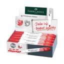 Faber-Castell Whiteboard Marker W20, Refillable & Erasable, Bullet Tip, 2.2–2.8 mm, Low-Odour, Smooth Flow, Ideal for School & Office Use, Red – Box of 10 0