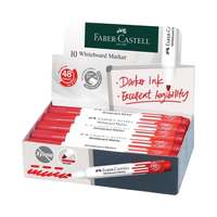 Faber-Castell Whiteboard Marker W20, Refillable & Erasable, Chisel Tip, 3 Line Widths, Low-Odour, Smooth Flow, Ideal for School & Office Use, Red – Box of 10