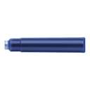 Faber-Castell School+ Schulfuller Fountain Pen with Cartridge, Carbon Look Body, Medium Nib, Clip Off Cap, Comfortable Grip, Smudge Free, Ideal for School & Home Use, Royal Blue Cartridge - Pack of 1 + 6 3