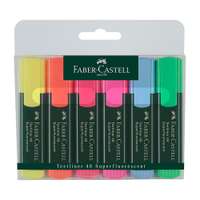 Faber-Castell Textliner 48, Classic Highlighter, Chisel Tip, Refillable, Bold Shades, Water Based Ink, Great Marking, Ideal for School & Office Use, Assorted – Set of 6