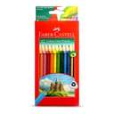 Faber-Castell Wood Color Pencils, Triangular Grip, Non-Slip Dots, Hang Tab Cardboard, Enhance Creativity, Ideal for Craft & Drawing, Assorted - Box of 12 Color 0