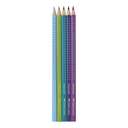 Faber-Castell Wood Color Pencils, Triangular Grip, Non-Slip Dots, Hang Tab Cardboard, Enhance Creativity, Ideal for Craft & Drawing, Assorted - Box of 12 Color 1