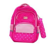 Atlas Girls Backpack, 16.5", Rose Red with Hearts, Lightweight & School-Ready - Pink