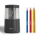 Deli Electric Rotary Pencil Sharpener, Auto-Stop, Helical Cutter, Perfect For School & Crafts - Black 1