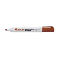 Atlas Whiteboard Marker, Bullet Tip, Fast-Drying, Low-Odour, Clean Erase, Smooth Flow, Ideal for School & Office Use - Red