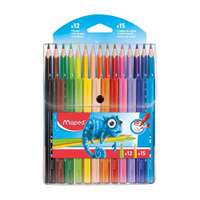 Maped Pulse Combo Pack, Includes Color Pencils, Felt Tips Pens, Smooth Laydown, Ultra-Washable Ink, Durable Leads, Ideal for Projects & Homework, Assorted - Pack of 15 + 12