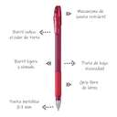 قلم حبر جاف بينتل (Feel-It) سن قياس (0.7mm) حبر سلس منخفض اللزوجة، تصميم نحيف، مثالي للكتابة الدقيقة وتدوين الملاحظات لون أحمر مكون من (12) قلم 3