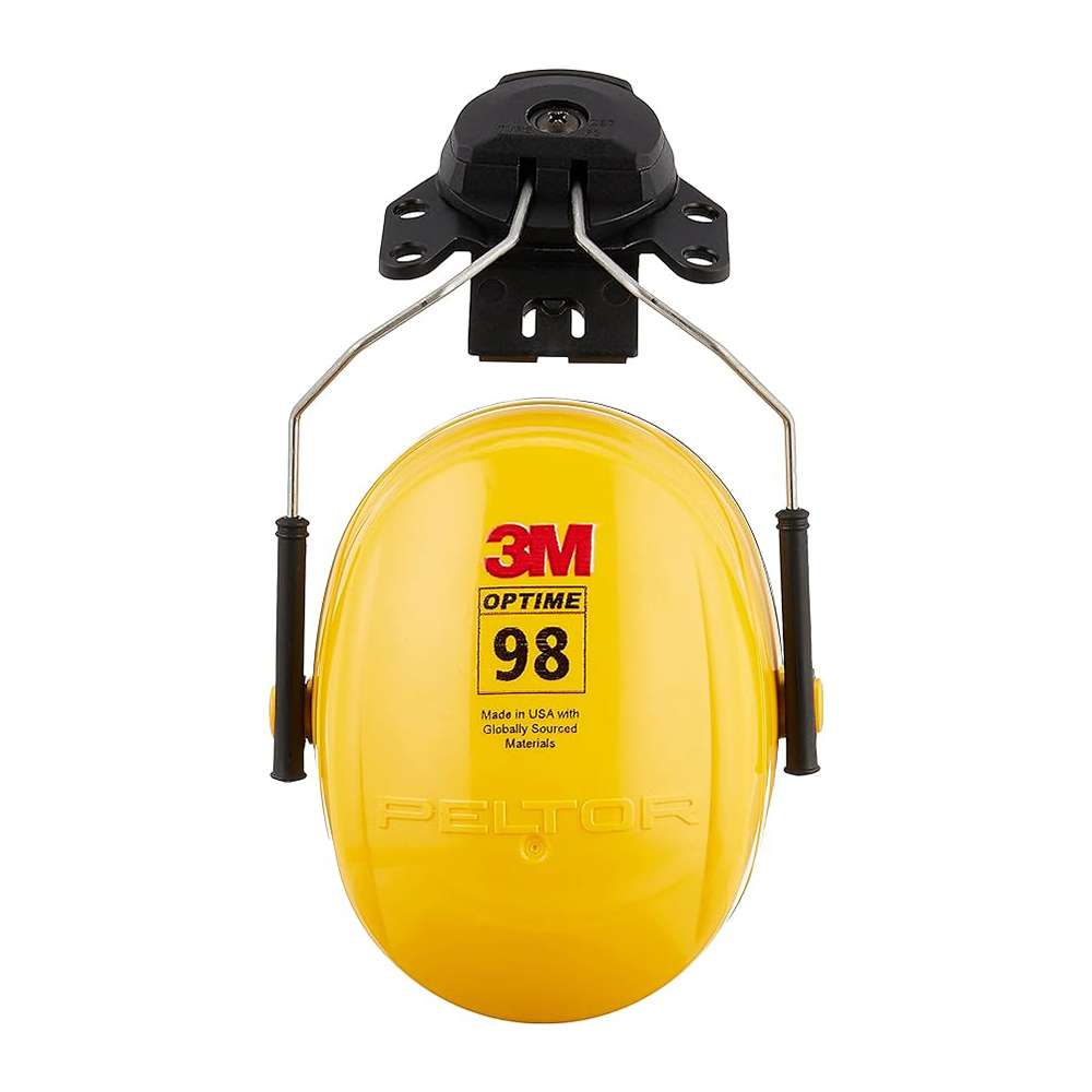 3M Peltor Optime 98 H9P3E Helmet Mounted Earmuffs, Yellow/Black 4