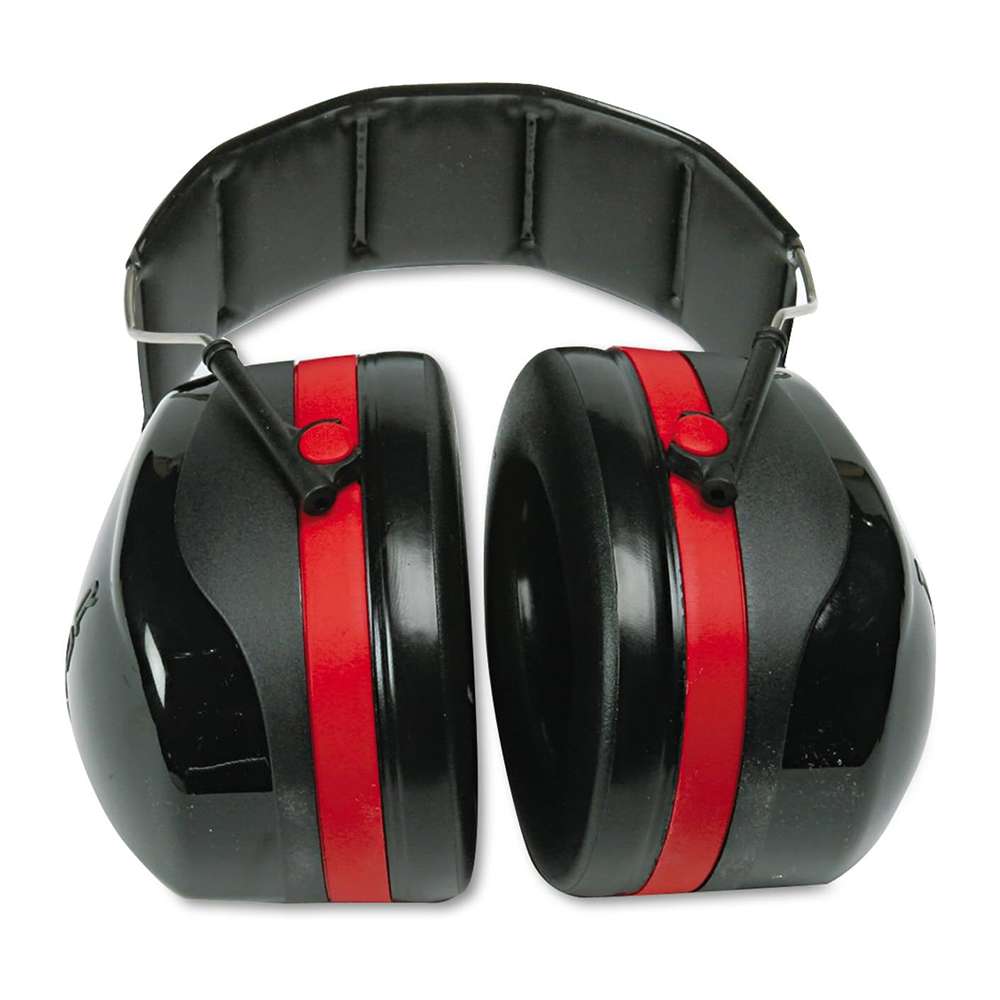 3M™ H10A PELTOR™ Optime™ 105 Over-the Head Earmuffs, Black/Red 5