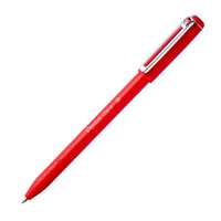 Pentel iZee Ballpoint Pen, 0.7 mm Fine, Clip off Cap, Low-Viscosity Ink, Smooth & Clean, Honeycomb Grip, Metal Clip, Ideal for Everyday Writing, Red – Pack of 12