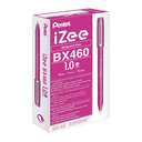 Pentel iZee Ballpoint Pen, 1.0 mm Medium, Low-Viscosity Ink, Smooth & Clean, Honeycomb Grip, Metal Clip, Ideal for Everyday Writing & Lettering, Pink – Pack of 12 3