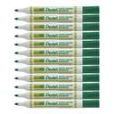Pentel Whiteboard Marker, Bullet Tip, Smooth Flow, Comfortable Grip, Everyday Dry-Wipe, Anti-Roll Cap, Ideal for School & Office Use, Green – Pack of 12 1