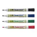 Pentel Whiteboard Marker, Bullet Tip, Smooth Flow, Comfortable Grip, Everyday Dry-Wipe, Anti-Roll Cap, Ideal for School & Office Use, Black – Pack of 4 0