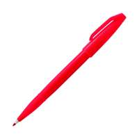 Pentel Sign Pen, Fibre Tip 2 mm, Smooth Water-Based, Classic Writing, Rich Color, Comfortable Grip, Ideal for Office Use - Red Ink