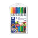 Staedtler Noris Club Double-Ended Fibre Tip Pens, 2 Tips, Washable Ink, Fine & Broad Lines, Durable Nibs, Ideal for School & Home Use, Assorted - Pack of 10 Pens 0