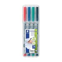 Staedtler Lumocolor OHP Non-Permanent Universal Marker Pens, Broad Chisel 1.0 mm, Smooth & Broad Lines, Comfortable Grip, Ideal for Marking & Writing, Assorted Colors - Pack of 4