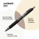 Uni-ball Signo 207 Retractable Gel Pen, 0.7 mm, Quick-Dry Pigment, Smooth Writing, Smudge-Resistant, Textured Grip, Ideal for Everyday Notes, Black – Pack of 12 3