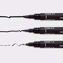 قلم يوني بول (Fineliner) رأس مشطوف (3.0mm) حبر أرشيفي، مقاوم للماء والبهتان، رأس مشطوف، مثالي للعناوين والكتابة، أسود ضمن عبوة من (12) قلم 2