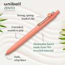Uni-ball Zento Fine Rollerball Pen, 0.7 mm, Water-Based, Ultra-Smooth, Comfortable Grip, Ideal for Everyday Writing, Adobe Barrel / Blue Ink – Pack of 12 3