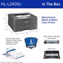 Brother Monochrome Laser Printer, 30 ppm, Duplex, Compact with LCD 6