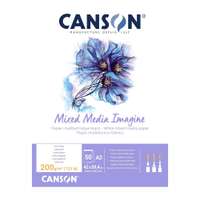 Canson Imagine Pad, A2, 200gsm, 50 Sheets, Smooth Textured Acid-Free Paper for Drawing & Watercolour